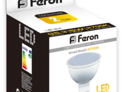 Светодиодная лампа Feron 	MR16 GU5.3 2700k теплый белый